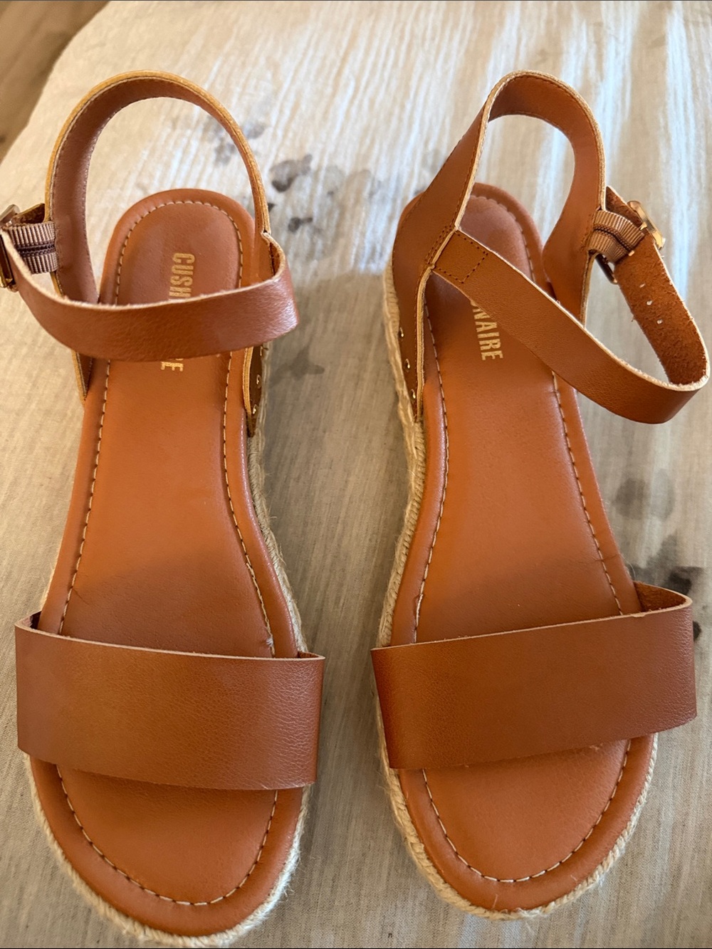Cushionaire Melissa Brown Espadrille Wedge Sandals